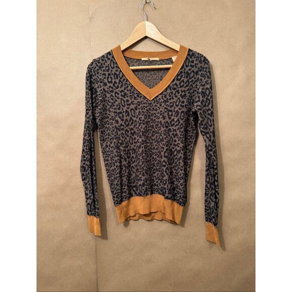 Scotch & Soda V-Neck Leopard Sweater - Picture 1 of 7